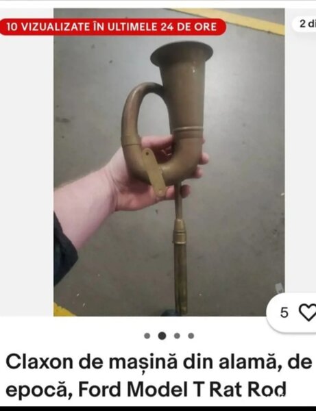 Claxon de epoca pentru Ford T, anii 1908-1927